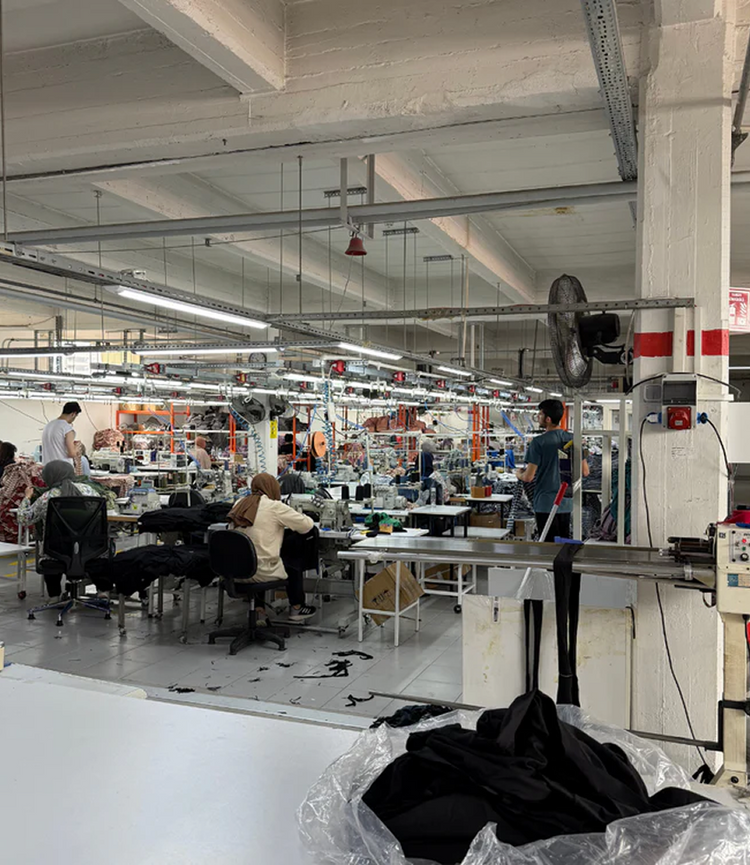 Inside the facility where Nero natural fibre activewear is manufactured